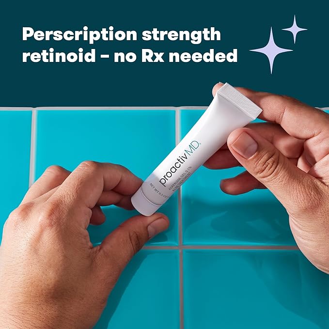 ProactivMD Adapalene Gel Acne Treatment, Paraben Free, Prescription Strength Retinoid For Face and Body Acne, .1% Solution, 0.5 Oz