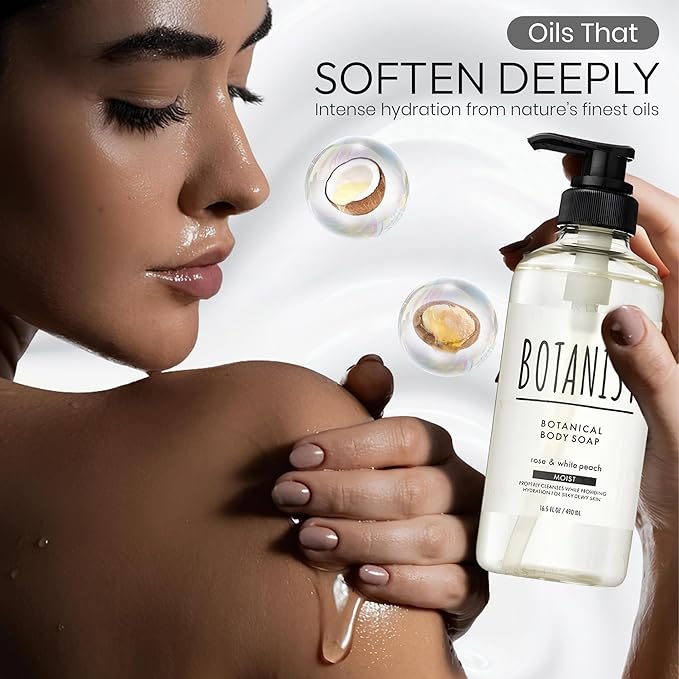 Botanist Mens Hypoallergenic Body Wash, Full Body Wash by Squalane, Shea Butter & Aloe Vera, Shower Gel & Bath Soap from Japan, Sulfate Free 16.5 Fl Oz Cassis & Leaf Green 3EA