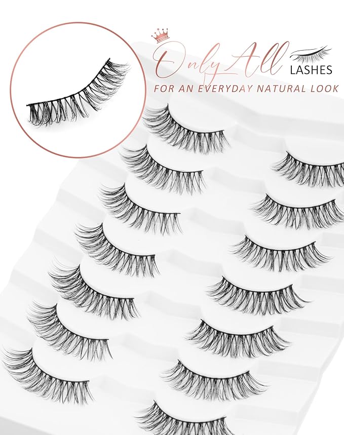 Onlyall Wispy Lashes Natural Flared False Eyelashes Fake Lashes DK31