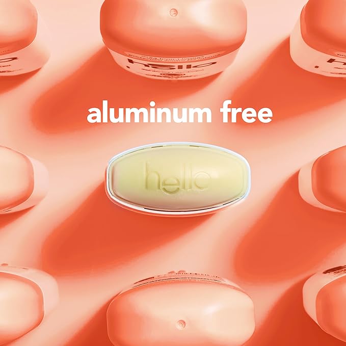 Hello Peach Aluminum Free Deodorant for Women + Men, Natural Fragrance, Dermatologically tested, Baking Soda Free, Parabens Free, Dye Free, 24 Hour Odor Protection, (Pack of 2)