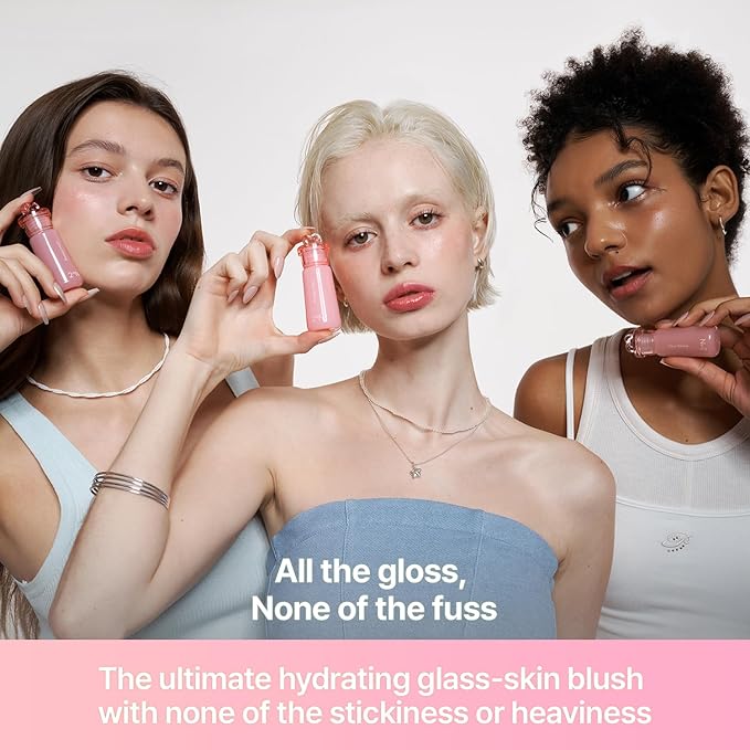 2aN Heart Wearing Liquid Cheek (0.15oz) – Dewy Liquid Blush with Soft Glow & Clear Layering | Hydrating Essence + Glossy Oil Blend | Buildable, Finger-Blend Texture | 8 Vibrant Shades (08 Pansy Glow)