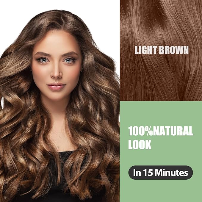 FARNDU Light Brown Hair Dye Shampoo 3 in 1 with Argan Oil – 10-15 Min Gray Coverage, Natural Instant Hair Color Shampoo for Women and Men, Long-Lasting Up to 6 Months, Ideal Christmas Gifts