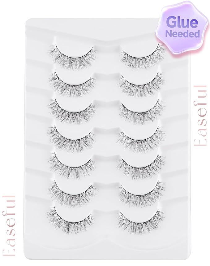 Natural Lashes Natural Eyelashes Natural Look Wispy Lashes Mink Lashes False Eyelashes Fake Eyelashes C Curl Lashes Strip Lashes Pure-08