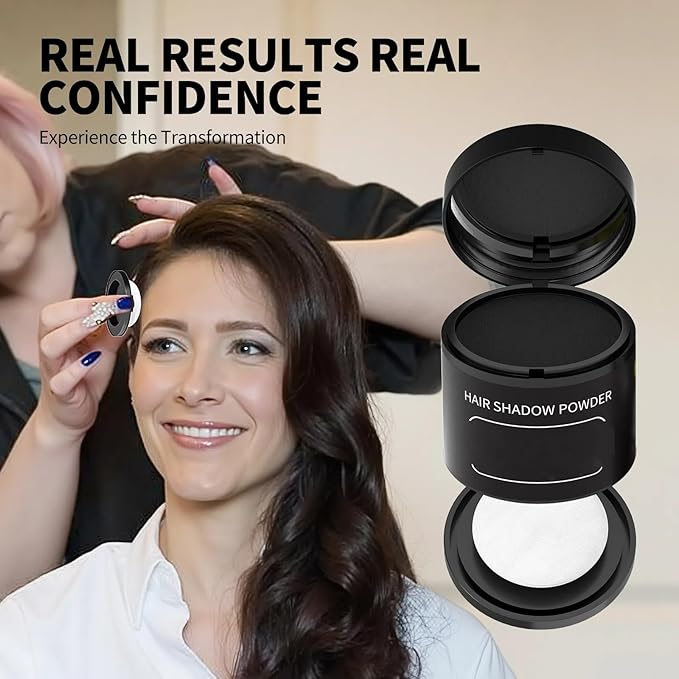 Gowwim Root Touch up Powder, Instantly Gray Hair Cover up Hairline Powder for Women & Men Waterproof and Sweatproof Root Cover Up Long-Lasting for Thinning & Loss Hair (Dark Brown2, 10G+1)