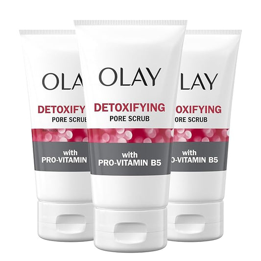 Facial Cleanser by Olay Regenerist, Detoxifying Pore Scrub & Exfoliator, 5 Oz (Pack of 3)