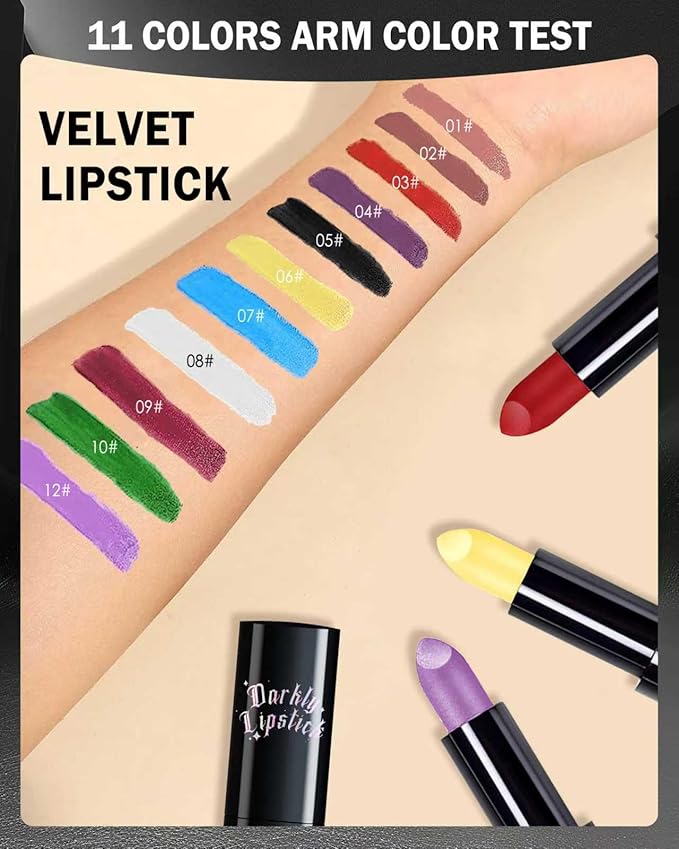 White Lipstick,Long Lasting Lipsticks, Hydrating Matte Velvet Lip Stick,Intense Lip Color Non Stick Waterproof&Smudge Proof Lipstick,Facial Beauty Lipsticks Make up for Halloween Party,Stage Makeup-08
