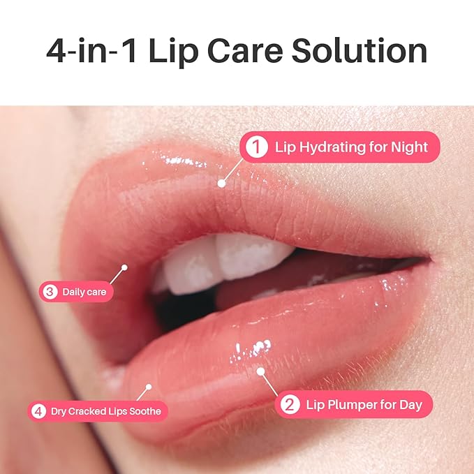 Sleeping Lip Mask Green Apple - Repair for Dry Cracked Lips, Infused with Vitamin C and Shea Butter, Lip Mask Nourish and Revitalize Overnight, Wake to Softer, Smoother, Glow Lip - 0.42 Fl Oz