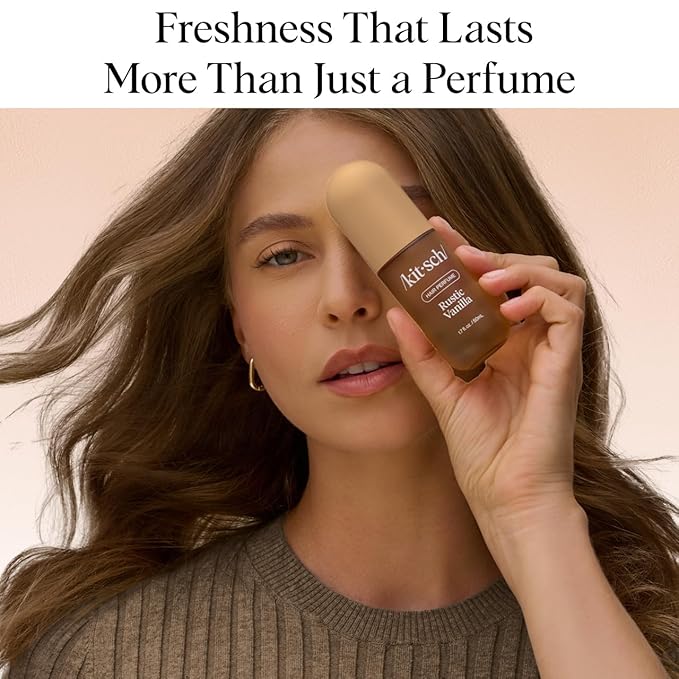 Kitsch Hair Perfume for Women - Rustic Vanilla | Clean, Deodorizing & Patented Odor-Eliminating Technology Hair Spray & Body Mist - Freshen Hair, Pillows - Warm Tonka, Vanilla & Cedar Blend - 50 mL