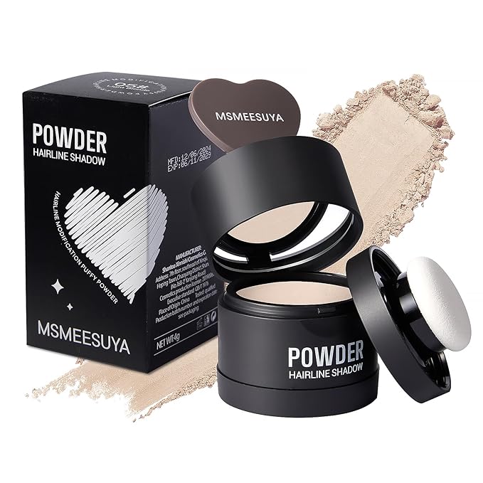 Hairline Powder Instantly, Fill In Fine or Root Touch up powder,Thinning Hair Instantly Thicker Touch Up for Windproof&Sweatproof, Darkroot touch up for Men & Women (LIGHT BLONDE丨0.14Ounce)