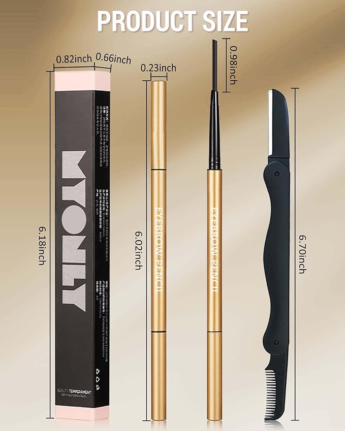 Eyebrow Pencil, 12Pcs Brown Ultra-Fine Retractable Eye Brow Pencil,Long-Lasting Waterproof Eyebrow Tint Pen Kit for Define Shape and Fill Brow,Thanksgiving Eye Makeup Gift Set for Women Girl-03