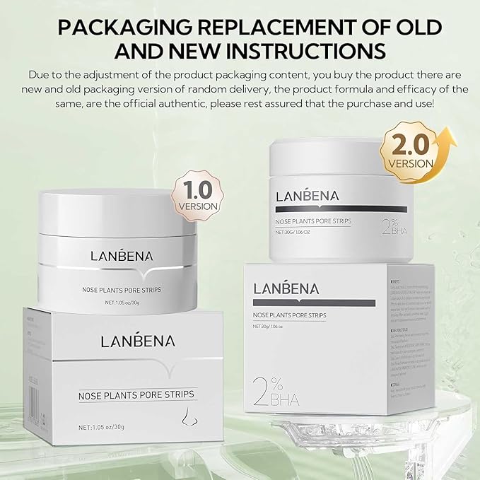 LANBENA Blackhead Remover for Face, 60 Pieces Pore Strips, Nose Plant Strips for Blackheads(1.05 Ounce)