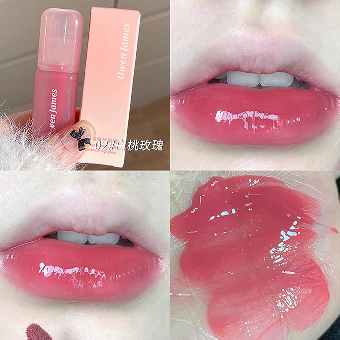 Petansy 4pcs Lip Gloss | Long-Lasting, Moisturizing, Plumping, Revitalizing for Dry Lips, Waterproof, No Peel Off, Hydrating, Nourishing Crystal Clear
