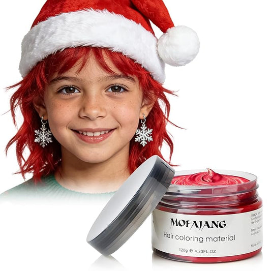 Red Temporary Hair Dye Wax Natural Instant Hair Color Wax Pomades 4.23 oz,Hair Styling Clay for Party, Cosplay, Halloween,Christmas