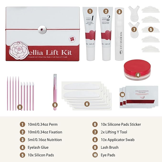 Upgraded Lash Lift Kit Professional - Eyebrow Lamination & Eyelash Perm Kit with High Adhesion Glue and Long-Lasting Curling Set, Gentle Formula for Sensitive Eyes