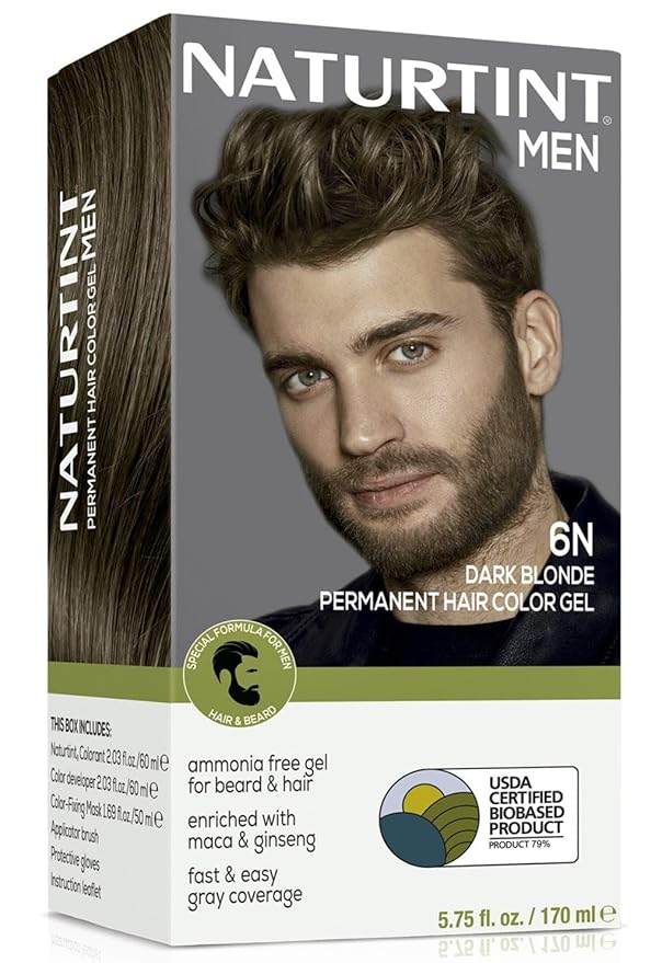 Naturtint Mens Permanent Hair Color for Hair Beard and Mustache (6N Dark Blonde)