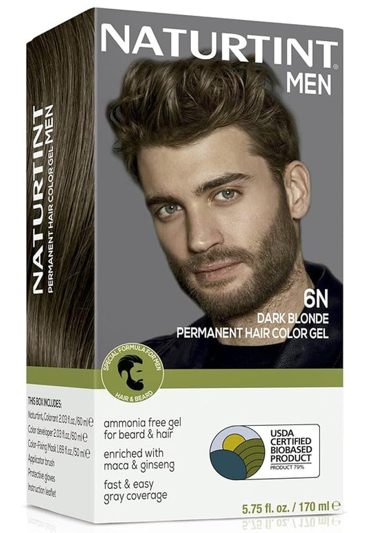 Naturtint Mens Permanent Hair Color for Hair Beard and Mustache (6N Dark Blonde)