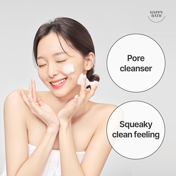 HAPPY BATH White Clay Face Wash & Tea Tree Face Wash | Natural Deep Pore Cleanser, Combination to Oily Skin, Korean Foaming Facial Cleanser, Gentle Formula for Daily UseStocking Stuffers