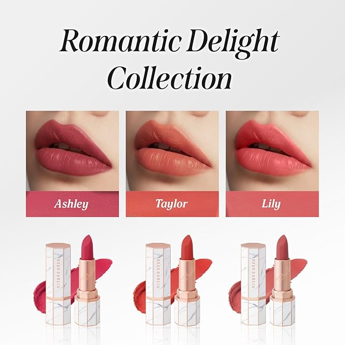 DEARDAHLIA Lip Paradise Effortless Matte Lipstick (Natasha) - Wightness & Silky Matte Lipstick with Long-Lasting and High-Pigment Color, Dahlia Petal Tip for Easy Use. Vegan & Cruelty-Free. 0.11 oz