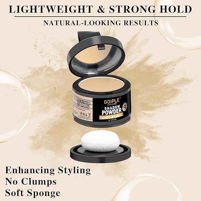 Root Cover Up Powder Hairline Powder for Women Root Touch Up Hair Color for Bald Spots, Eyebrows, Beard Line, Light-Blonde Hair Fibers for Thinning Hair Shadow Cover Up 2 Pack (Light Blonde)