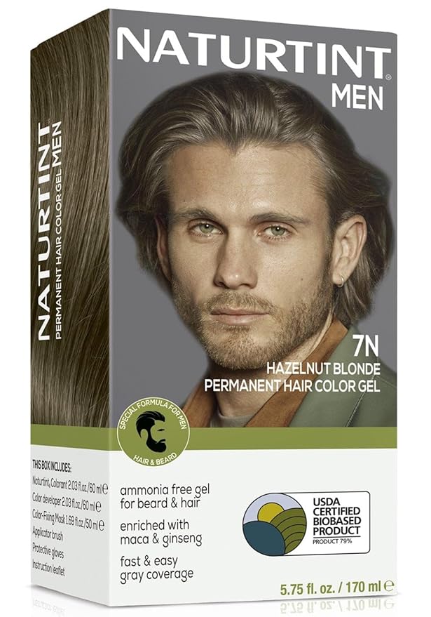 Naturtint Mens Permanent Hair Color for Hair Beard and Mustache (7N Men's Hazelnut Blonde)