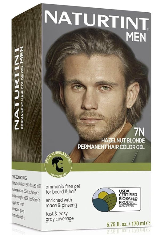 Naturtint Mens Permanent Hair Color for Hair Beard and Mustache (7N Men's Hazelnut Blonde)