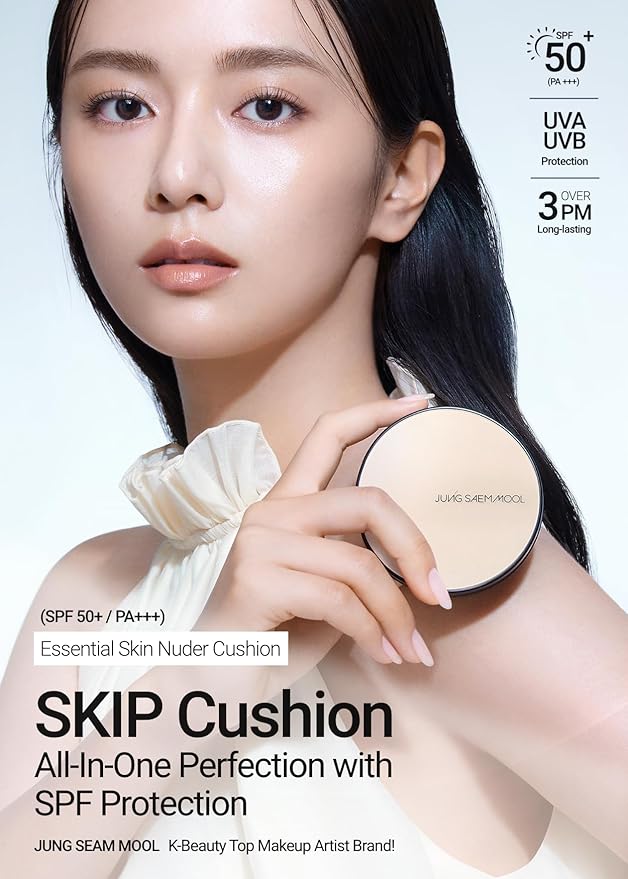 JUNG SAEM MOOL [ SPF ] Essential Skin Nuder Cushion (19 N-Light) | Refill Included (0.98 Fl Oz) | SPF50 Broad Spectrum | Natural Finish | Makeup Artist Brand