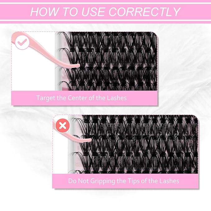 Lash Clusters 19mm Individual Lashes Cluster Black Volume Eyelash Clusters Long Individual Lash Extensions D Curl Cluster Lashes DIY Eyelash Extension (40D-0.07D, 19mm)