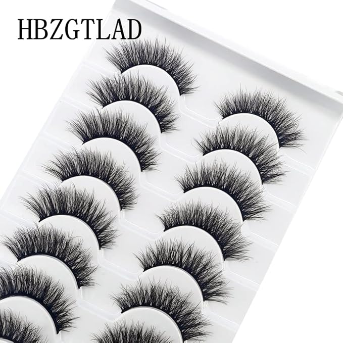 HBZGTLAD New 10 Pairs 3D Mink Lashes False Eyelashes Handmade Wispy Fluffy Long Lashes Natural Eye Makeup Tools Eye Lashes(5D-21)