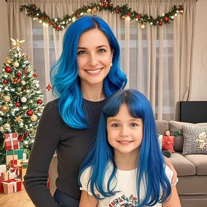 Temporary Hair Color Chalk for Kids, Blue Hair Dye, Hair Wax Color for girls age 4 5 6 7 8 9 10-12 Birthday Party Cosplay DIY Independence Day Halloween Christmas