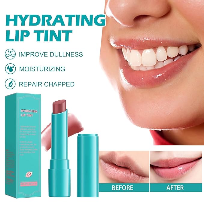 3PCS Hydrating Lip Tint Lipstick Set,Long-Lasting Matte Finish Moisturizing Tinted Balm,Natural Ingredients Strong Moisturizing Lipstick,Waterproof Lip Gloss Non-Stick Cup Lip Tint Stain(SET A)