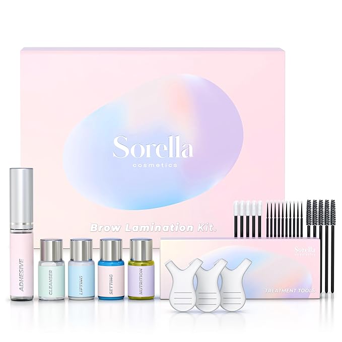 Brow Lamination Kit | Professional Eyebrow Lamination Kit | DIY At Home Keratin Brow Lift Kit for Fuller, Thicker Brows | Easy to Use, Long Lasting | Includes Instruction & Tools | SORELLA COSMETICS