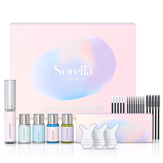 Brow Lamination Kit | Professional Eyebrow Lamination Kit | DIY At Home Keratin Brow Lift Kit for Fuller, Thicker Brows | Easy to Use, Long Lasting | Includes Instruction & Tools | SORELLA COSMETICS