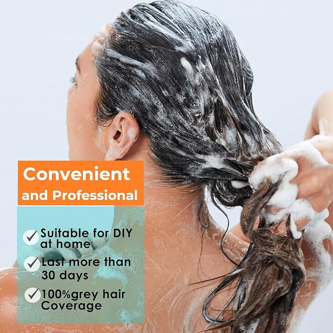 TSSPLUS Instant Hair Color Shampoo - Chestnut Brown Dye for Women & Men, 3 in 1 Herbal Coloring Shampoo (Chestnut Brown)