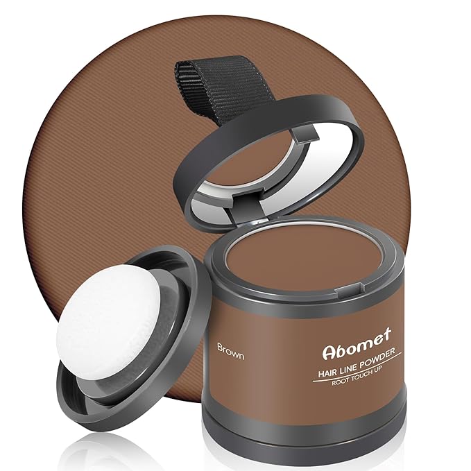 Hairline Powder Instantly Conceals Hair Loss, Root Touch Up Hair Color Powder, Hair Toppers for Women Men, Hair Fibers for Thinning Hair, Root Cover Up lasting 24 hours (Brown, 0.35)