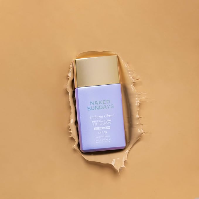 Naked Sundays CabanaGlow™ Illuminating Tint Mineral Serum Drops SPF 50 – Hydrating, Brightening, Zinc Oxide Daily Facial Sunscreen with Skin-Perfecting Pigments