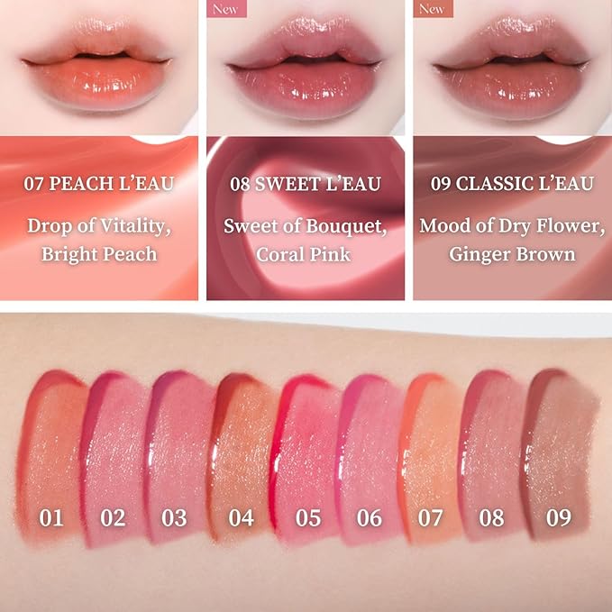 BBIA L’EAU Tint – Glossy & Glow Lip Stain, Watery Lip Tint, Non-Sticky, High Shine Finish, Long-lasting, Moisturizing, Lightweight, Natural, Daily Use, Vegan, Korean Lip Makeup (01 GARDENIA L'EAU)