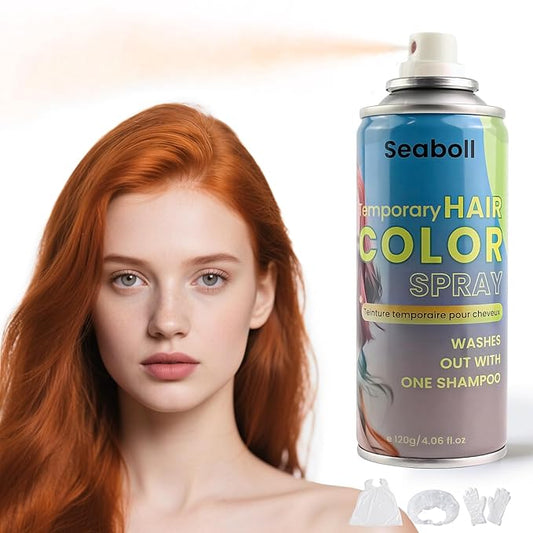 Orange Hair Spray, Temporary Hair Color Spray for Women Men– Safe Non Sticky Washable One Day Hair Dye Spray, Disposable Accessories Included, for Halloween Cosplay Party DIY Costume Pet Fun
