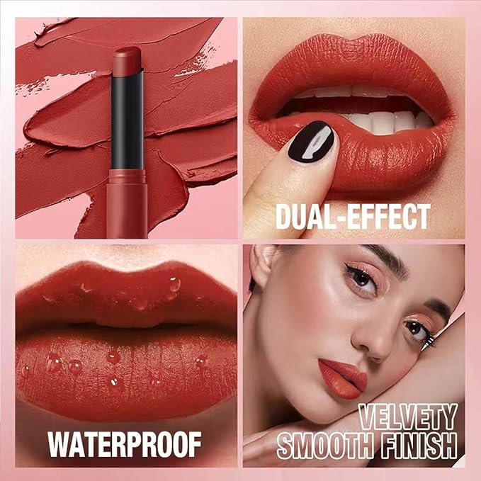 Matte Lipstick for Women Lip Makeup Lipsticks Lip Liner Pencil Waterproof Long Lasting Hypoallergenic Highly Pigmented Quick Makeup Lightweight Portable Lip stick 3#