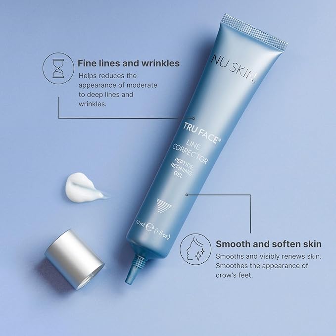 NuSkin Tru Face Line Corrector | Wrinkle Reducing Peptides | Aging for Fine Lines | Targets Mouth Lines & Forehead Wrinkles for Youthful, Smooth Skin | Put on before makeup & Face Wash | 2 Pack