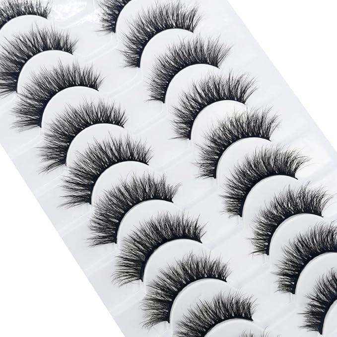 HBZGTLAD New 10 Pairs 3D Mink Lashes False Eyelashes Handmade Wispy Fluffy Long Lashes Natural Eye Makeup Tools Eye Lashes(5D-21)