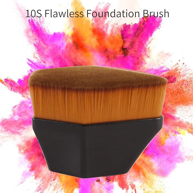 Foundation Brush, Daubigny Iron Type Makeup Brush for Face Blush Liquid Powder Foundation Brush for Blending Liquid, Cream or Flawless Powder Cosmetics with Protective Case (Black)