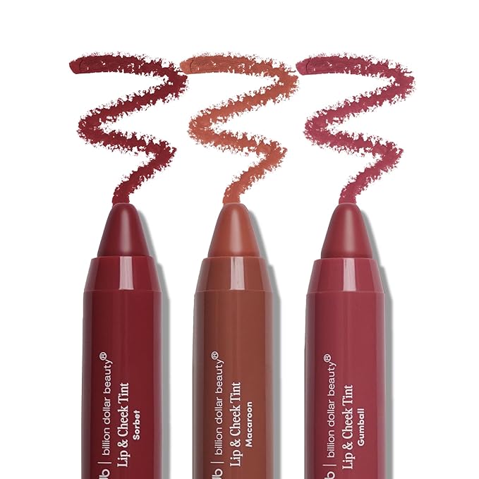 billion dollar brows bdb Lip & Cheek Tint - Buildable, Long-Lasting, Hydrating Sheat Butter, 3-Pack
