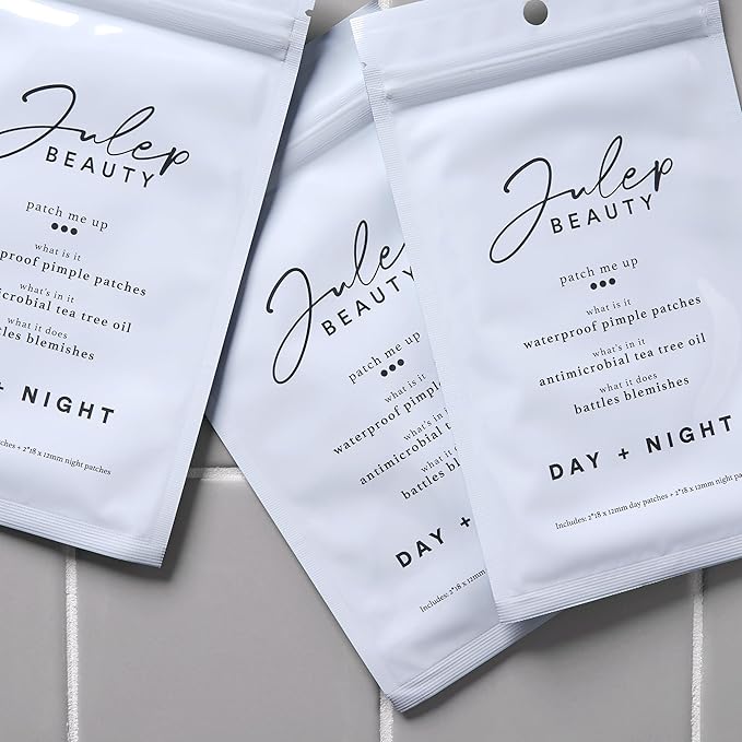 Julep Patch Me Up Waterproof Pimple Patches for Face – 72 Hydrocolloid Clear Acne Patches with Tea Tree Oil, Ultra-Thin Acne Stickers, Reduces Blemishes & Scarring – 48 8mm & 24 12mm Patches
