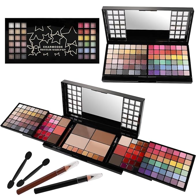 All in One Makeup Kit, Makeup Kit for Women Full Kit, Make Up Christmas Gift Set for Teen Girls- Eyeshadow Palette,Lip Gloss,Concealer,Highlighter,Blush,Eyeliner,Brow Powder & Contour