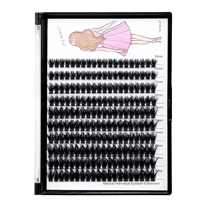 8-22mm to Choose 20D/40D/60D/80D/100D Individual False Eyelashes Makeup Cluster Eyelashes Thickness 0.07mm D Curl Natural long Black Soft 3D Eye Lashes Extensions (60D-10-12-14-16MM Kit)