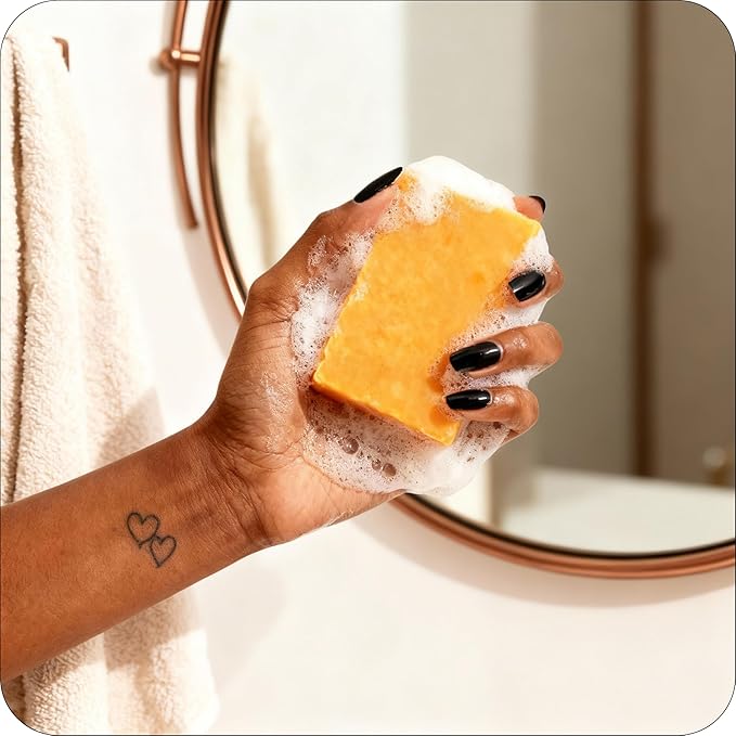 Glo Melanin Organic Turmeric Soap for Dark Spots, Soap for Face, All Natural Face Wash