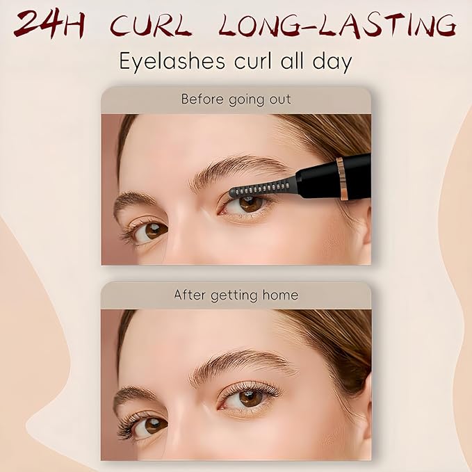 Heated Eyelash Curler – Fast 5s Heat-Up, USB Rechargeable Electric Eyelash Curler, 3 Temperature Modes, LED Display, Anti-Burn, 24H Long-Lasting Curl, Perfect Gift for Women (Black)
