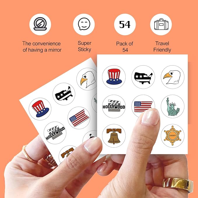Acne Pimple Patches for Face 54 Count with Mirror Case for Day & Night Use - Hydrocolloid Pimple Pads, Emoji-Themed Blemish Dots, Clear Skin Treatment (USA)
