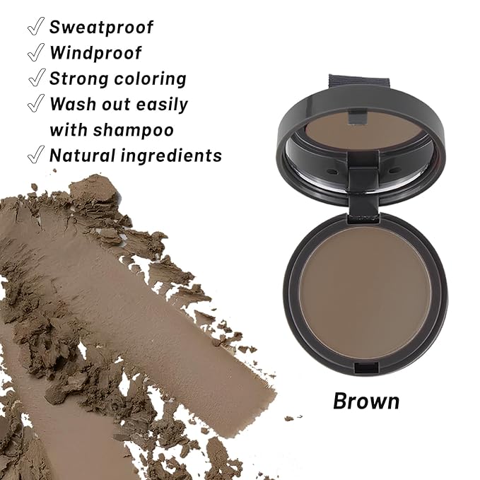 SOVONCARE Instantly Hairline Powder, Hairline Shadow Gray Hair Coverage Touch Up Hair Powder for Thinning Hair for Women Hair Root Touch Up Powder Hair Root Cover Up Conceals Hair Loss Brown