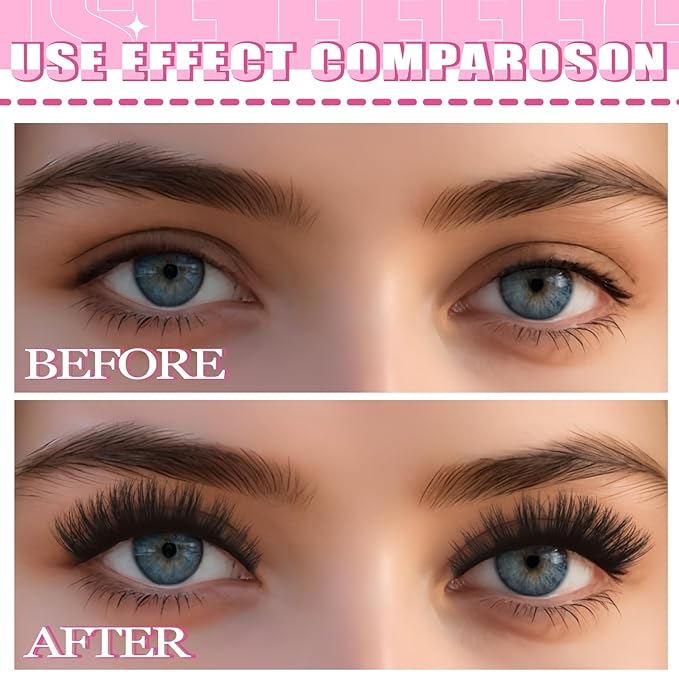 8Pairs Wispy Mink Lashes Fluffy Eyelashes Natural Look 5D Volume Fake Eyelashes 2Pack 3D623-4